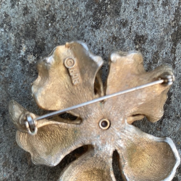 “HAR” VINTAGE Mid century STARBURST Brooch signed gold overrlay - Picture 7 of 10